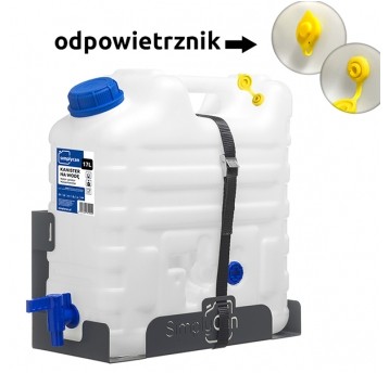 Kanister na wodę z mocowaniem i odpowietrznikiem 15L (max 17L) SimplyCan + taśma do uchwytu