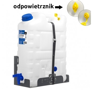 Kanister na wodę z mocowaniem i odpowietrznikiem 20L (max 22L) SimplyCan + taśma do uchwytu