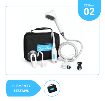 ZESTAW No.2 - Prysznic bezprzewodowy Water2go w kartoniku + etui