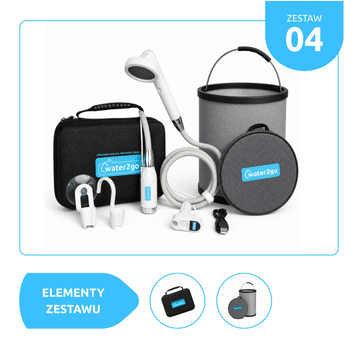ZESTAW No.4 - Prysznic bezprzewodowy Water2go w kartoniku + etui + wiaderko